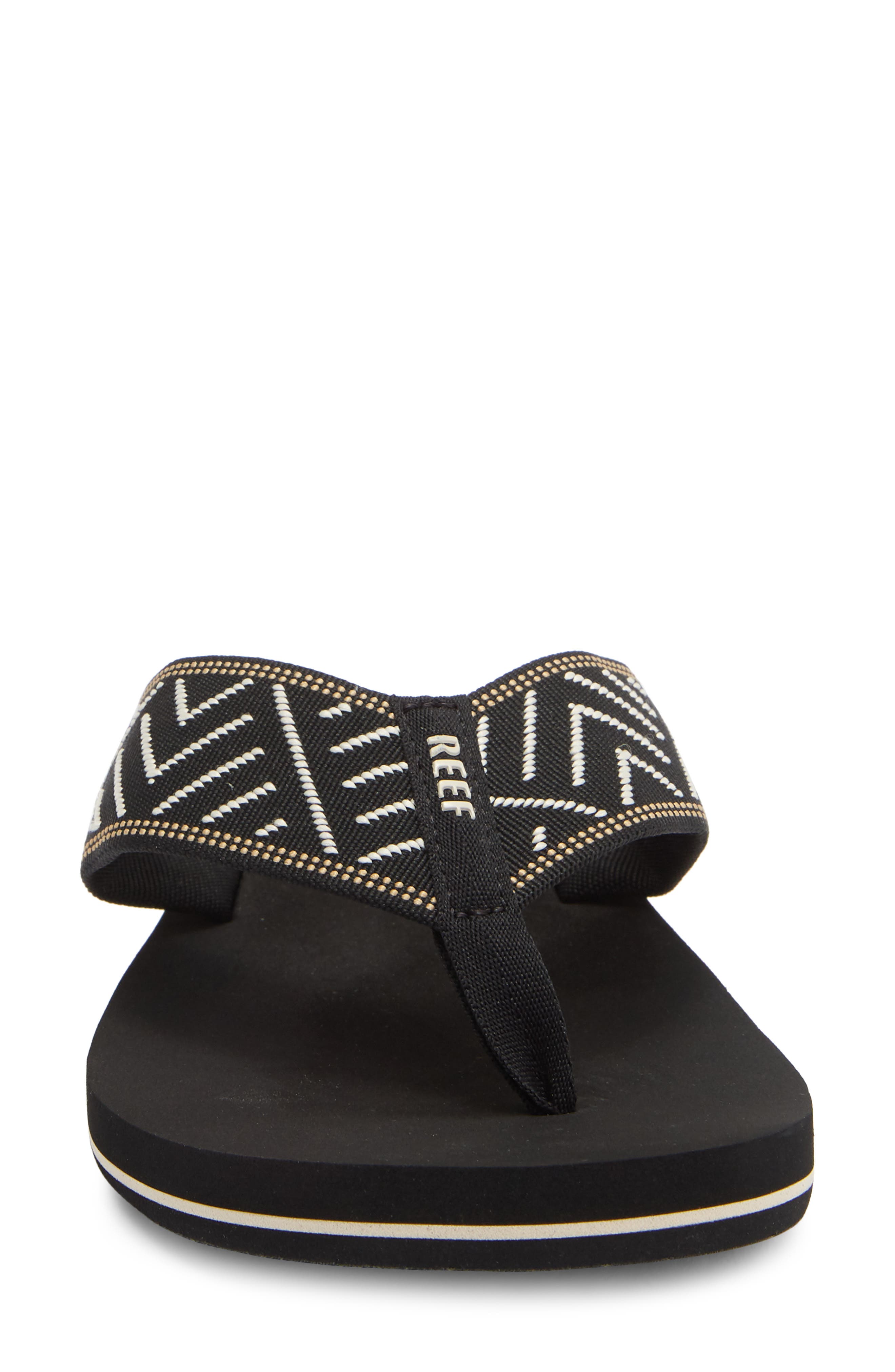 Reef Spring Woven Strap Flip Flop, Alternate, color, Black/Cream