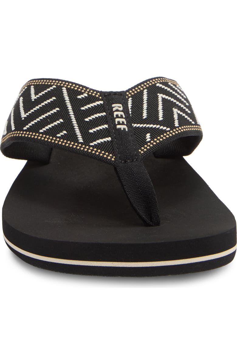 Reef Spring Woven Strap Flip Flop, Alternate, color, Black/Cream