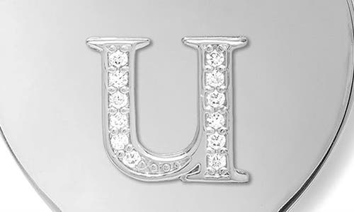 Melinda Maria Love Letters Initial Heart Medallion Necklace In Silver U