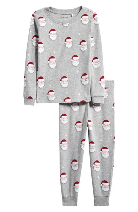 Santa Print Fitted Two-Piece Organic Cotton Pajamas (Baby)