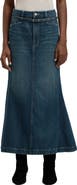 BOSS Peplum Denim Maxi Skirt