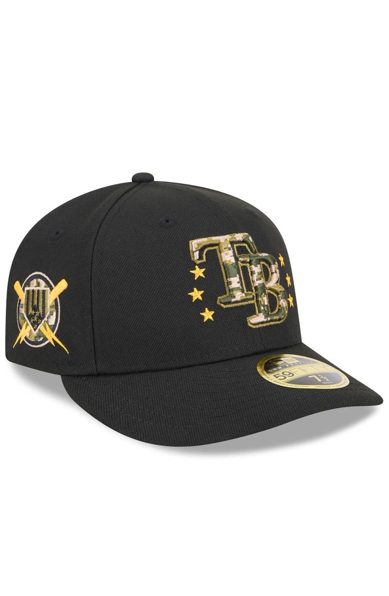 New Era Men's New Era Black Tampa Bay Rays 2024 Armed Forces Day Low Profile 59FIFTY Fitted Hat, Main, color, Black