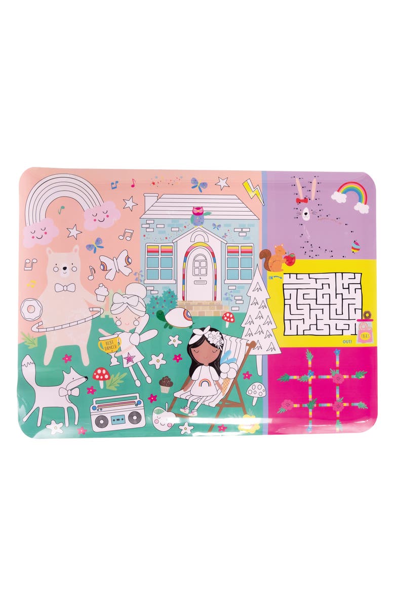 Floss & Rock Rainbow Fairy Coloring Fun & Games Mat, Alternate, color, 