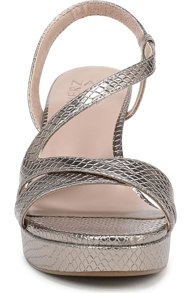 Naturalizer Abby Half d'Orsay Sandal, Alternate, color, Pewter Snake Faux Leather