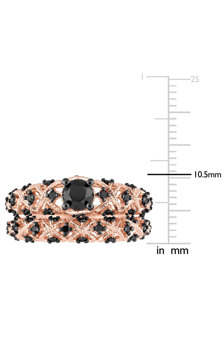 Julianna B. Black Diamond Vintage Bridal Ring Set, Alternate, color, Diamond