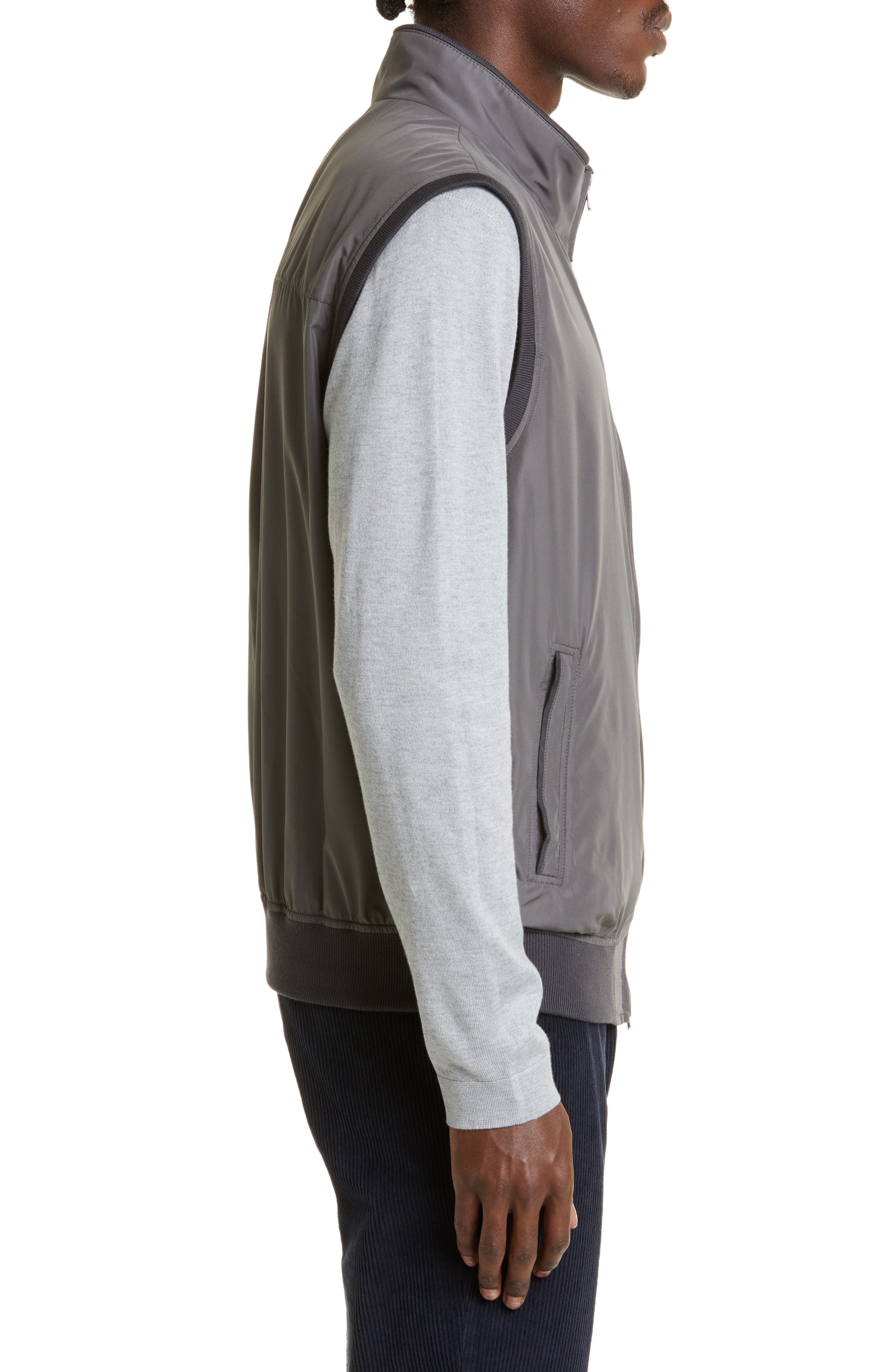 Thom Sweeney Stand Collar Nylon Vest (Men) | Nordstrom