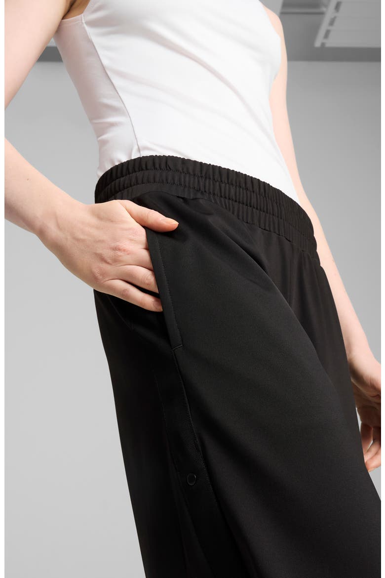 Low Rise Popper Side Snap Pants, Alternate, color, BLACK
