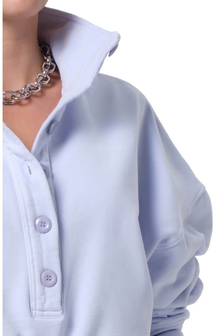 Mirelle Oversize Henley Sweatshirt, Alternate, color, PERIWINKLE