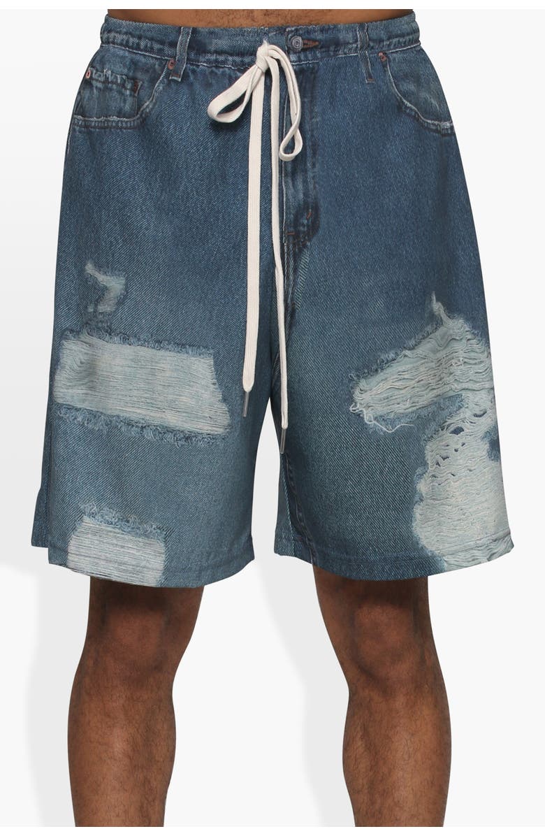 THE CELECT Dumb Printed Denim Short, Alternate, color, Denim
