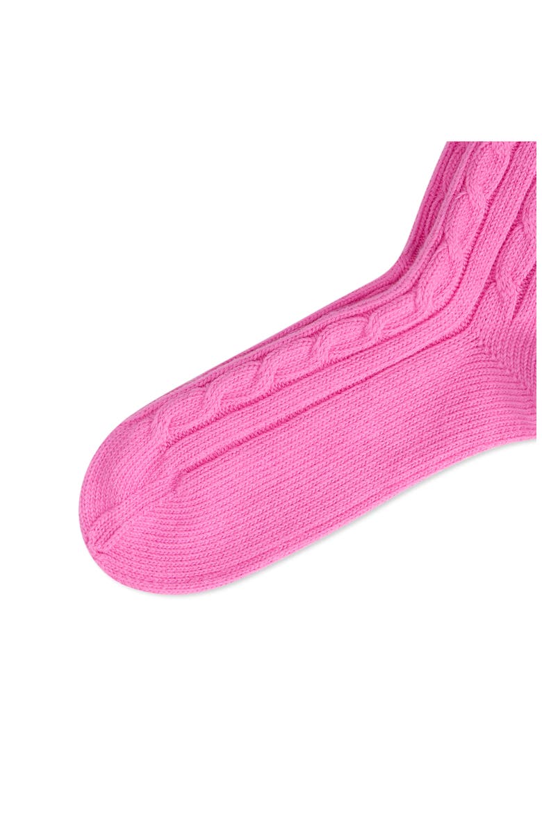 Seasonless Cable Crew Socks, Alternate, color, PINK
