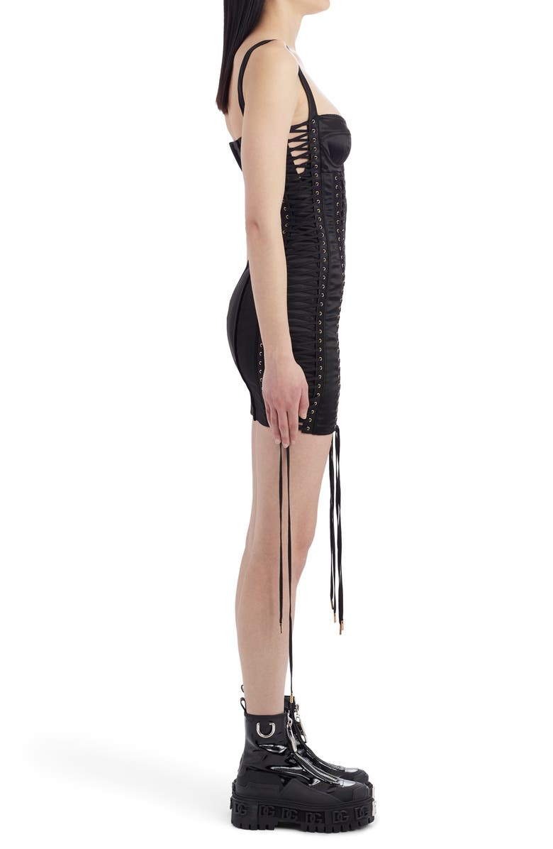 Dolce&Gabbana Satin Bustier Minidress, Alternate, color, 