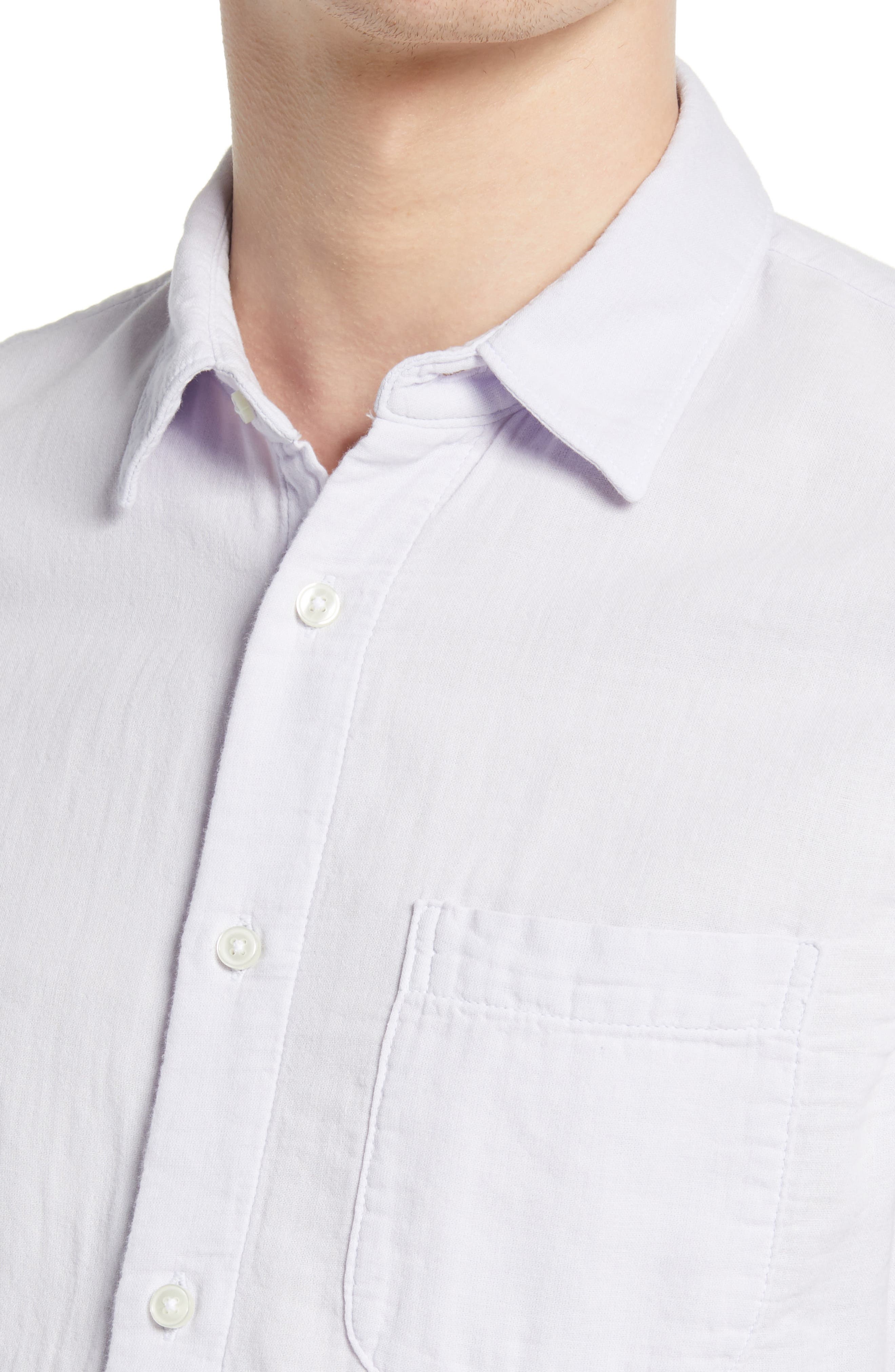 Trim Fit Solid Button-Up Shirt - image 2