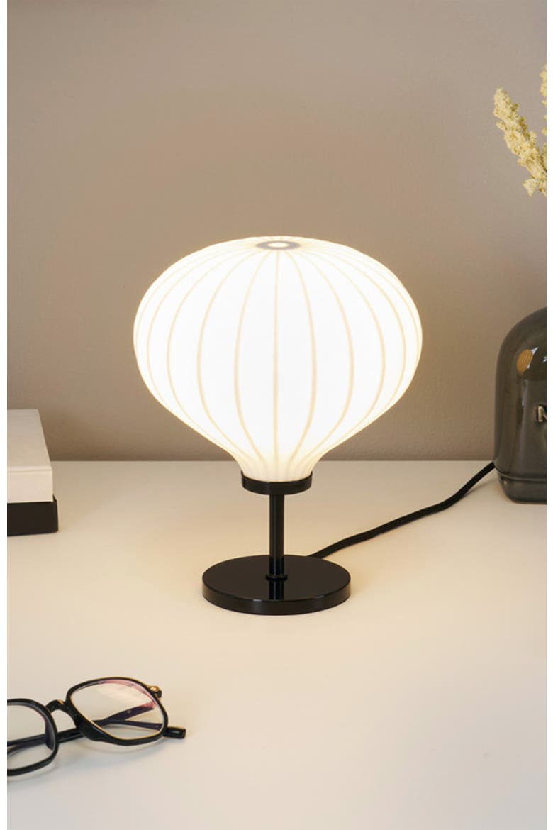 Nimbus 9" LED Table Lamp with Black Finish and White Balloon Dome Shade, Bulb Included, Alternate, color, Classic black