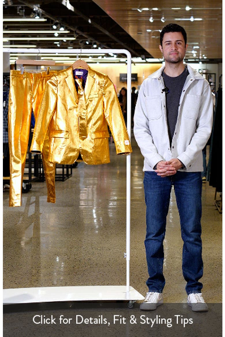 Kids' Groovy Golden Metallic Two-Piece Suit & Tie video