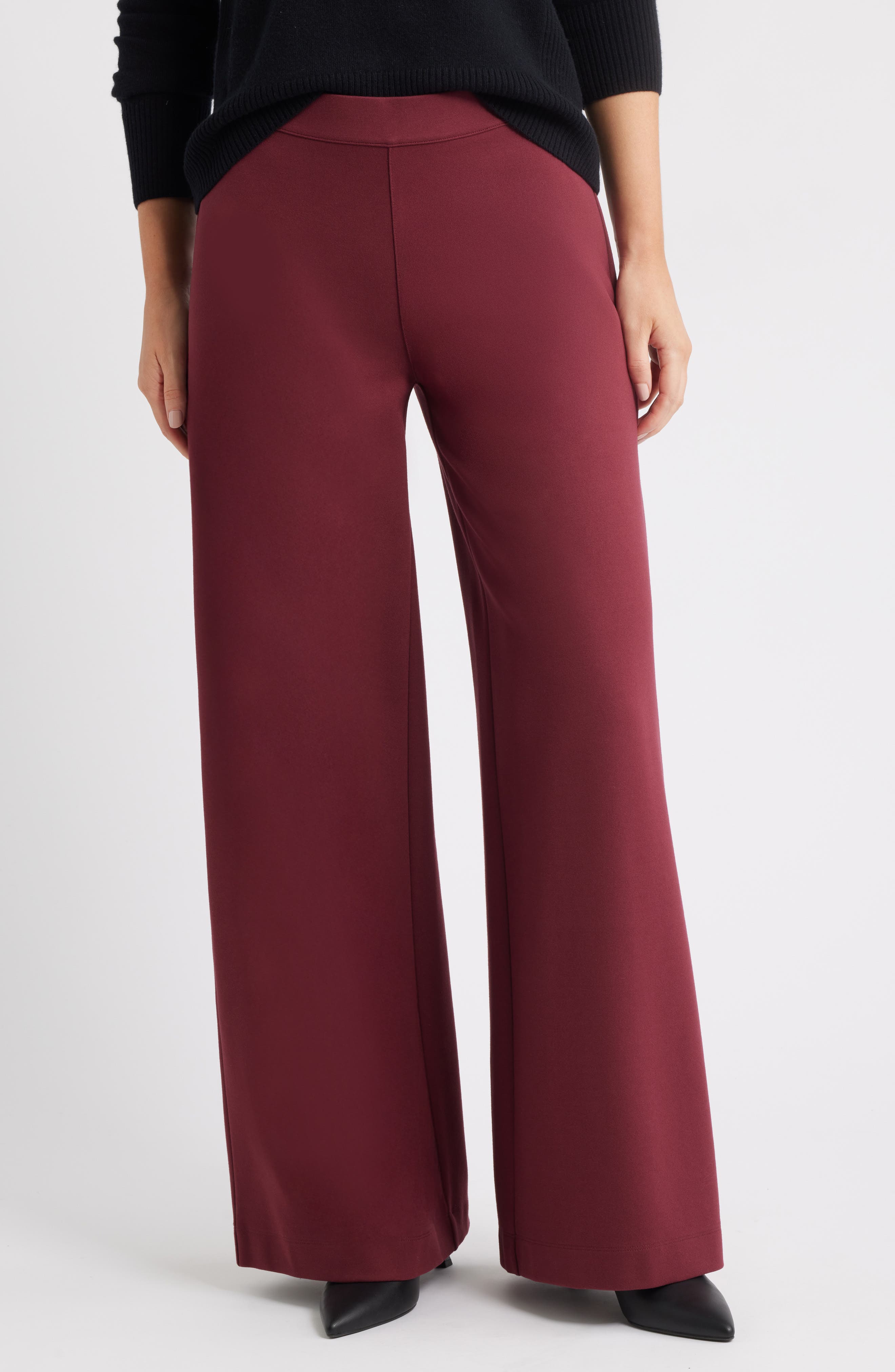 Caslon® High Waist Wide Leg Ponte Pants