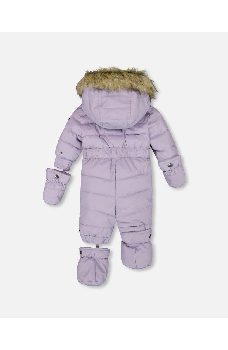 Deux par Deux Baby Girl One-Piece Original Puffy Snowsuit, Alternate, color, Purple Gray
