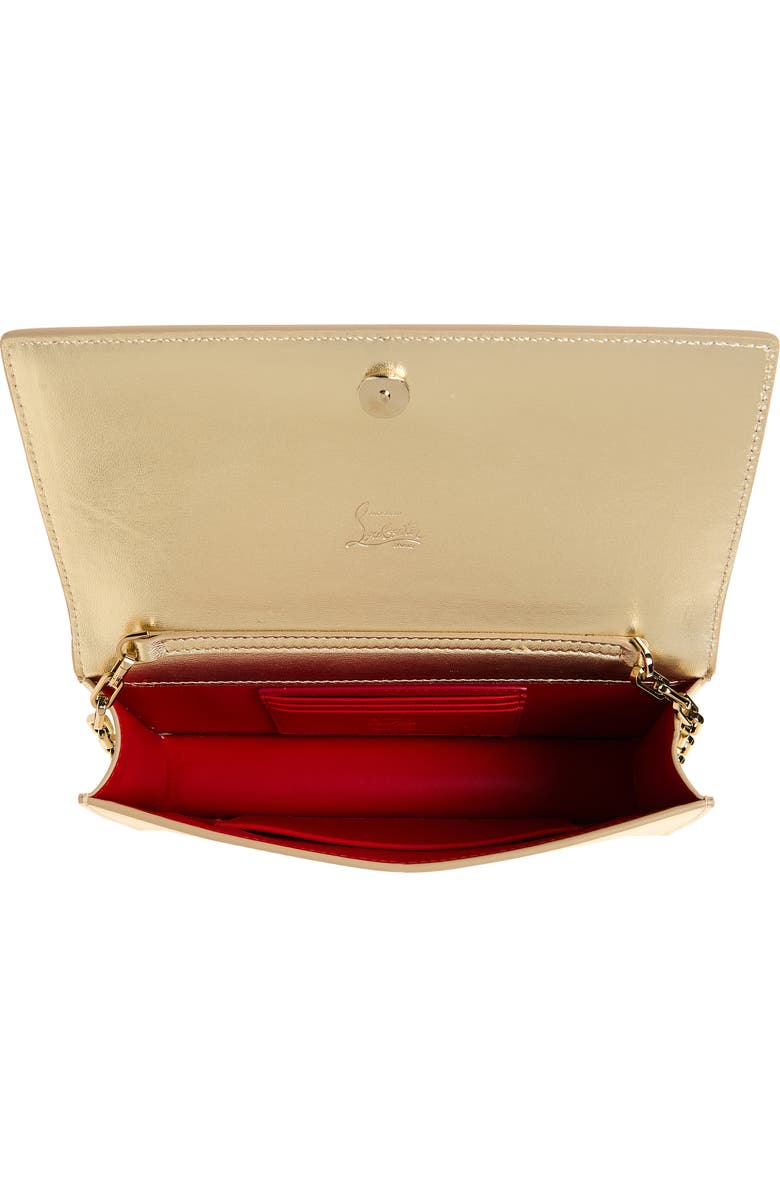 Christian Louboutin Bettina Metallic Leather Clutch, Alternate, color, Pl12 Platine/ Gold