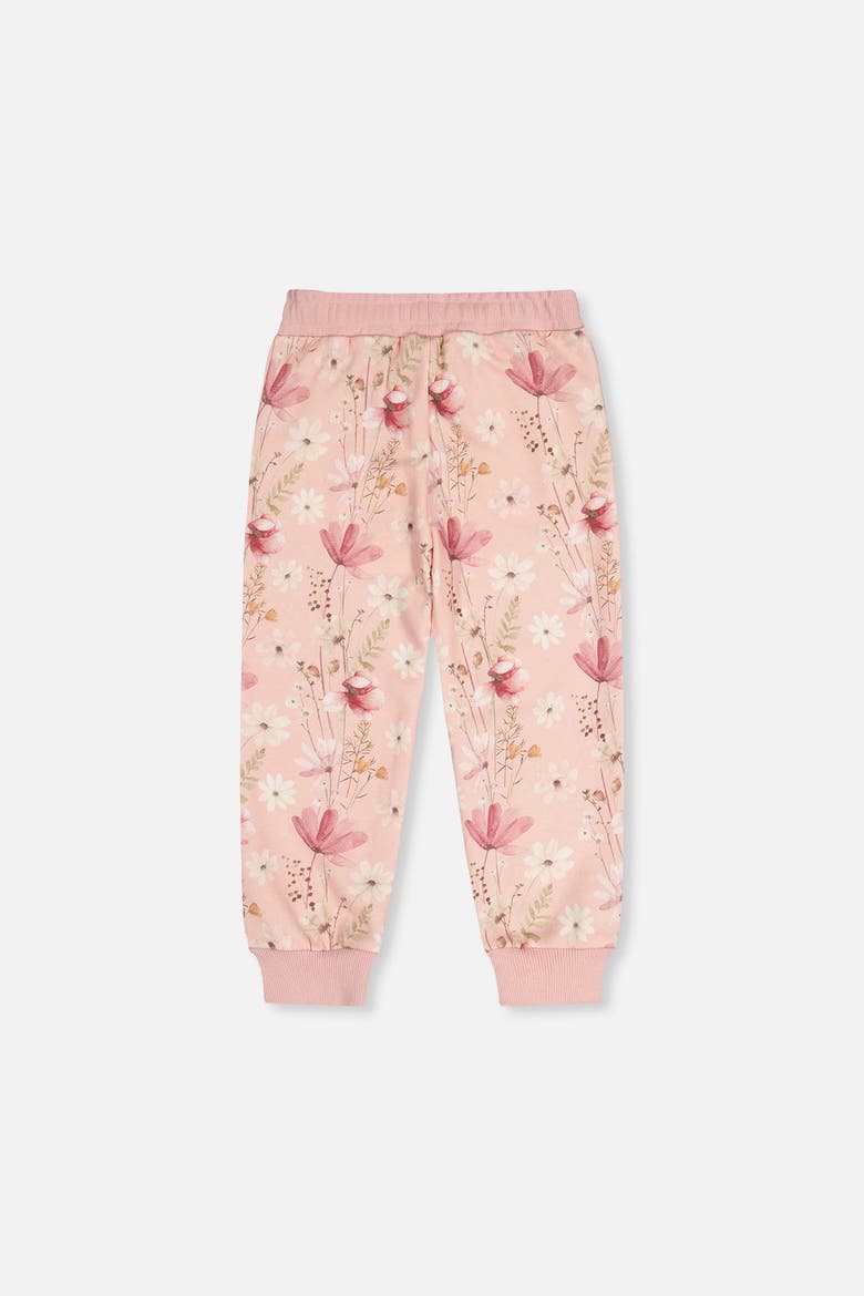 French Terry Ribbed Cuff Sweatpants, Alternate, color, Pink Printed Flowers