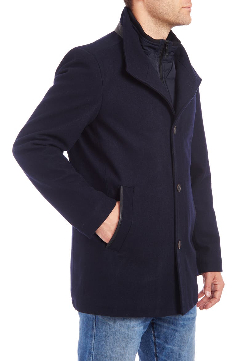 Short Wool Blend Car Coat, Alternate, color, NAVY