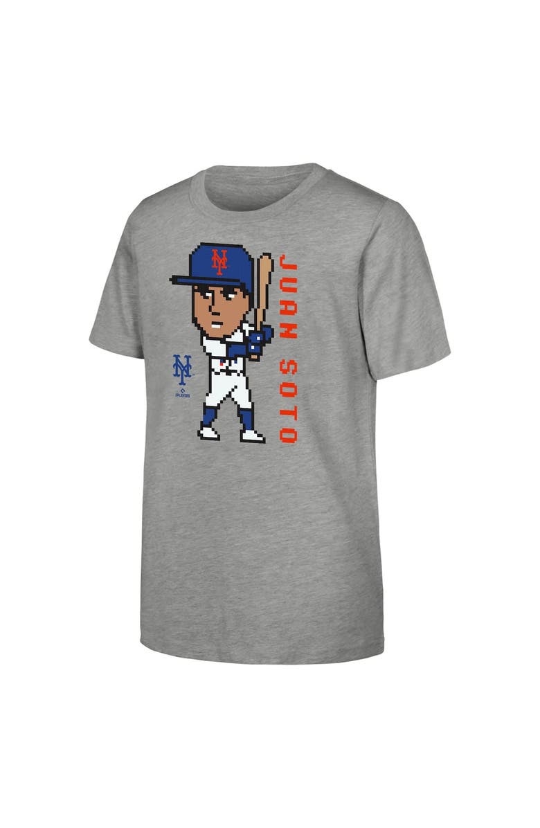 Outerstuff Youth Juan Soto Heather Gray New York Mets Pixel Player T-Shirt, Main, color, 