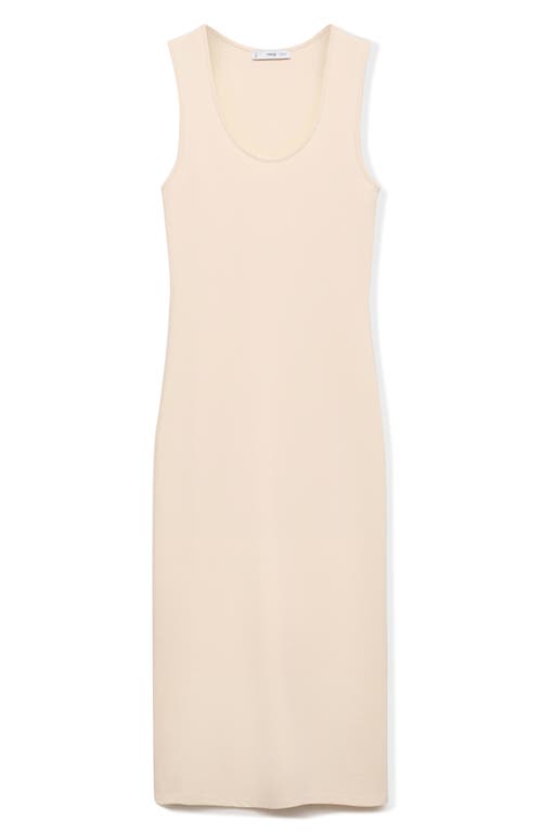 Mango Fitted Midi-dress Ecru In Neutral