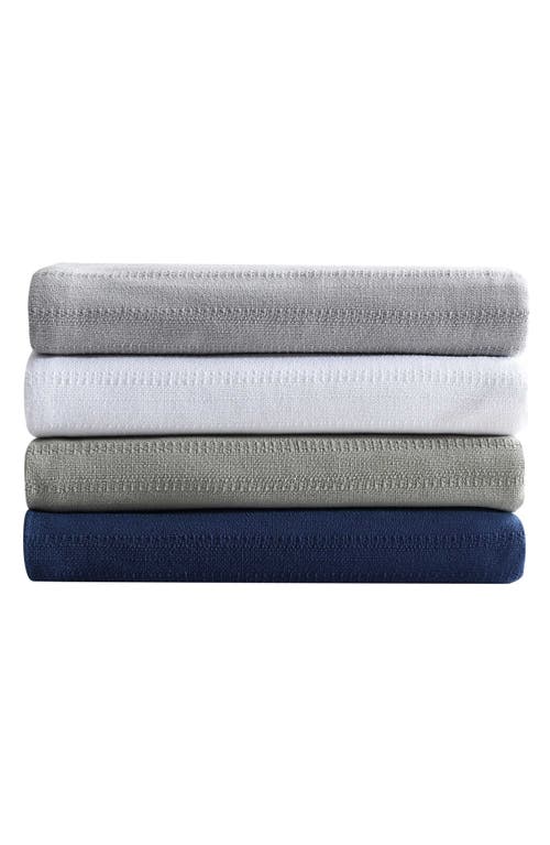 Eddie Bauer Variegated Weave Stripe Cotton Blanket In Grey
