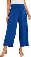 Jessica London Stretch Knit Wide Leg Crop Pant