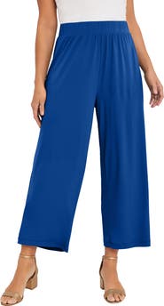 Jessica London Stretch Knit Wide Leg Crop Pant