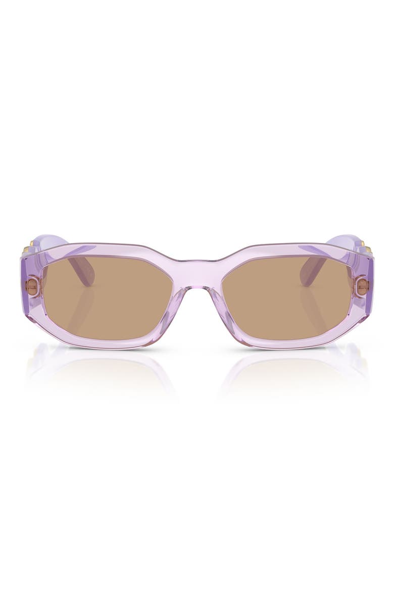 Biggie 53mm Round Sunglasses, Main, color, PURPLE/ LIGHT BROWN