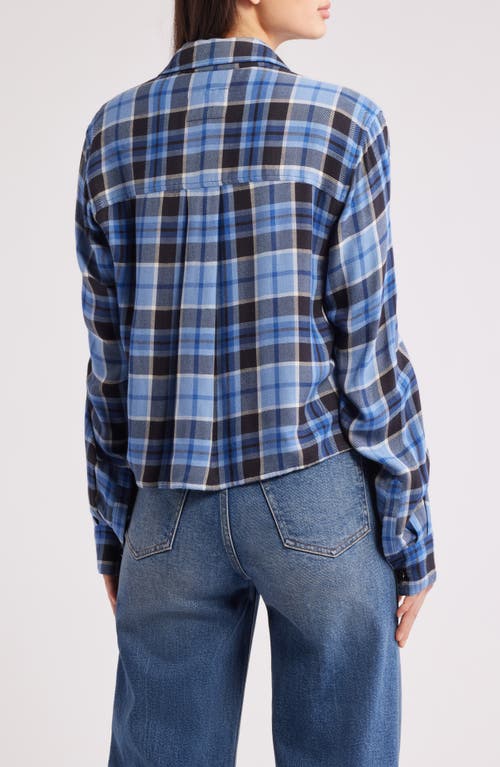 Rails Malin Windowpane Plaid Snap-up Shirt In Blue