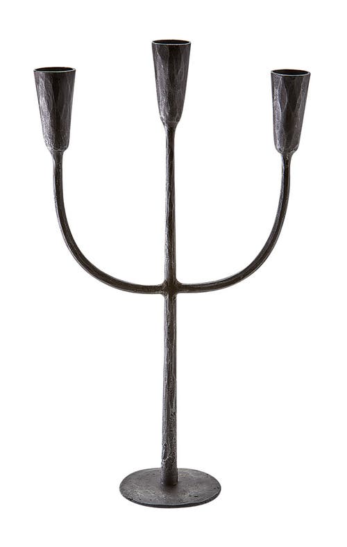 Tag Cody Black Metal Trident Taper Candlestick Holder Set In Black