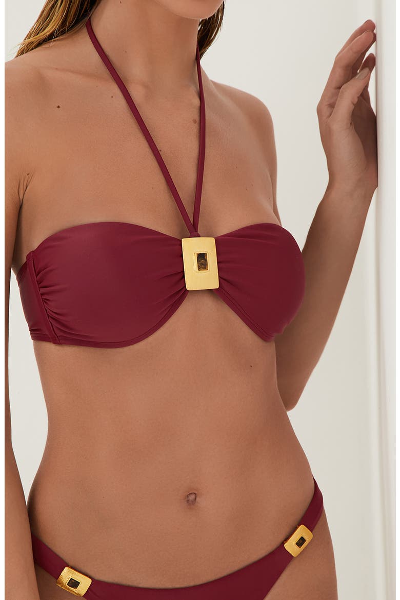 Liza Bandeau Bikini Top, Alternate, color, RED