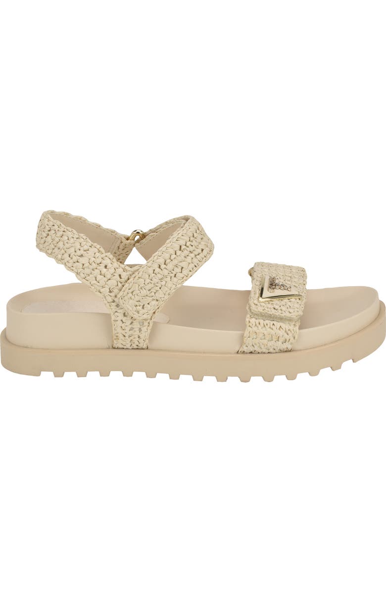GUESS Fabrica Raffia Sandal, Alternate, color, Ivory 150