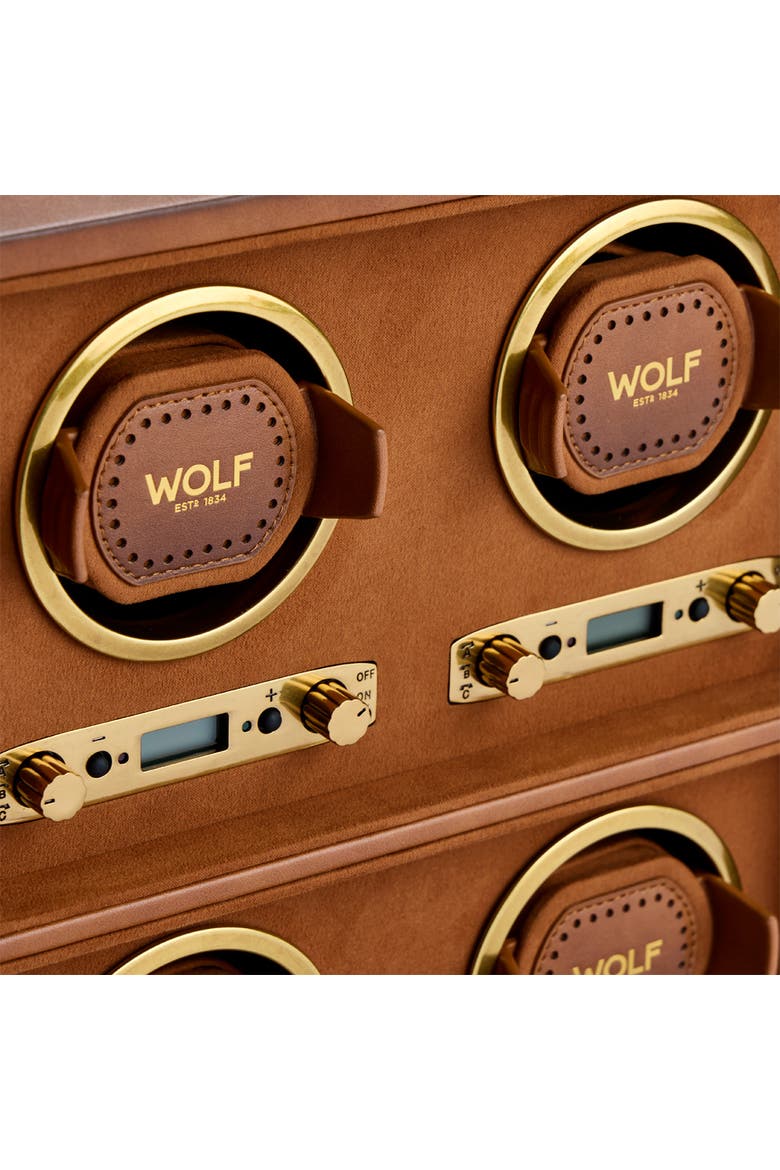 Brogue 4 Piece Watch Winder, Alternate, color, Burnished Brown