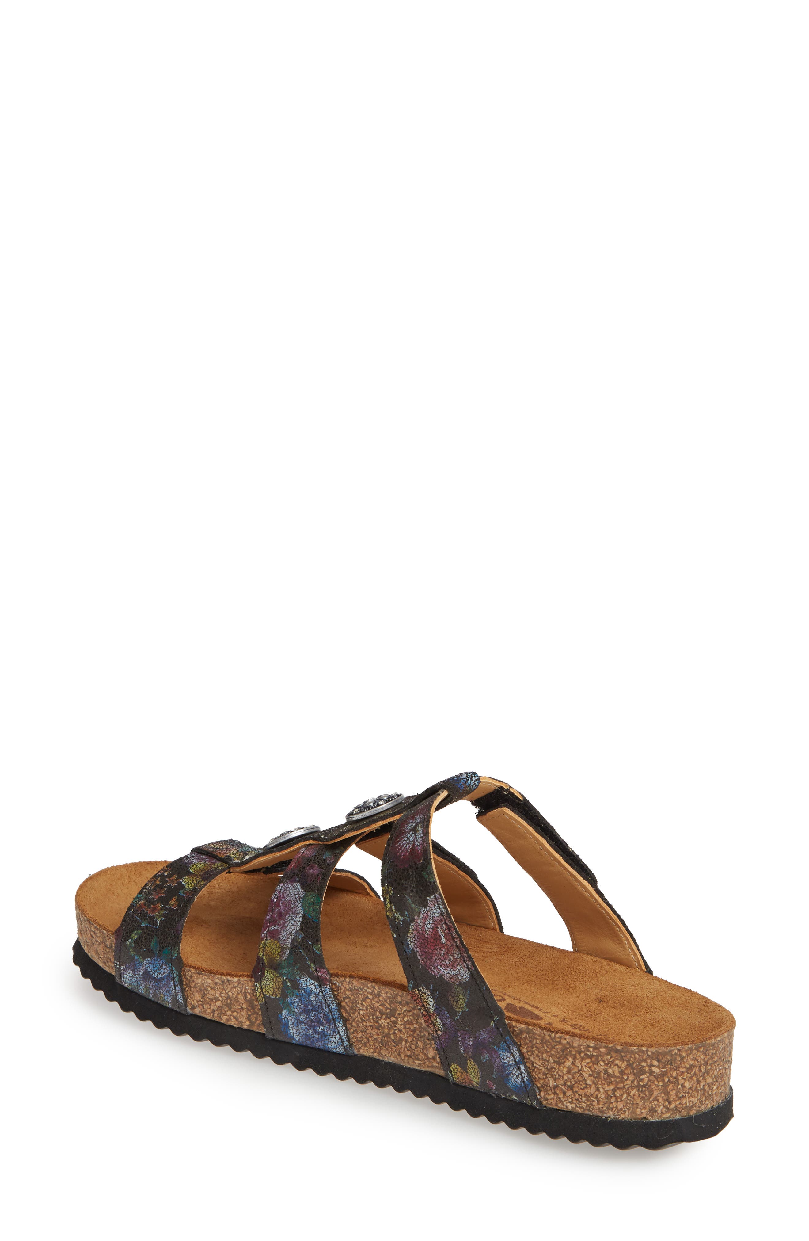 Alice Slide Sandal, Alternate, color, ASFALTO BLOOM LEATHER