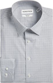 Nordstrom Extra Trim Fit Check Non Iron Cotton Dress Shirt