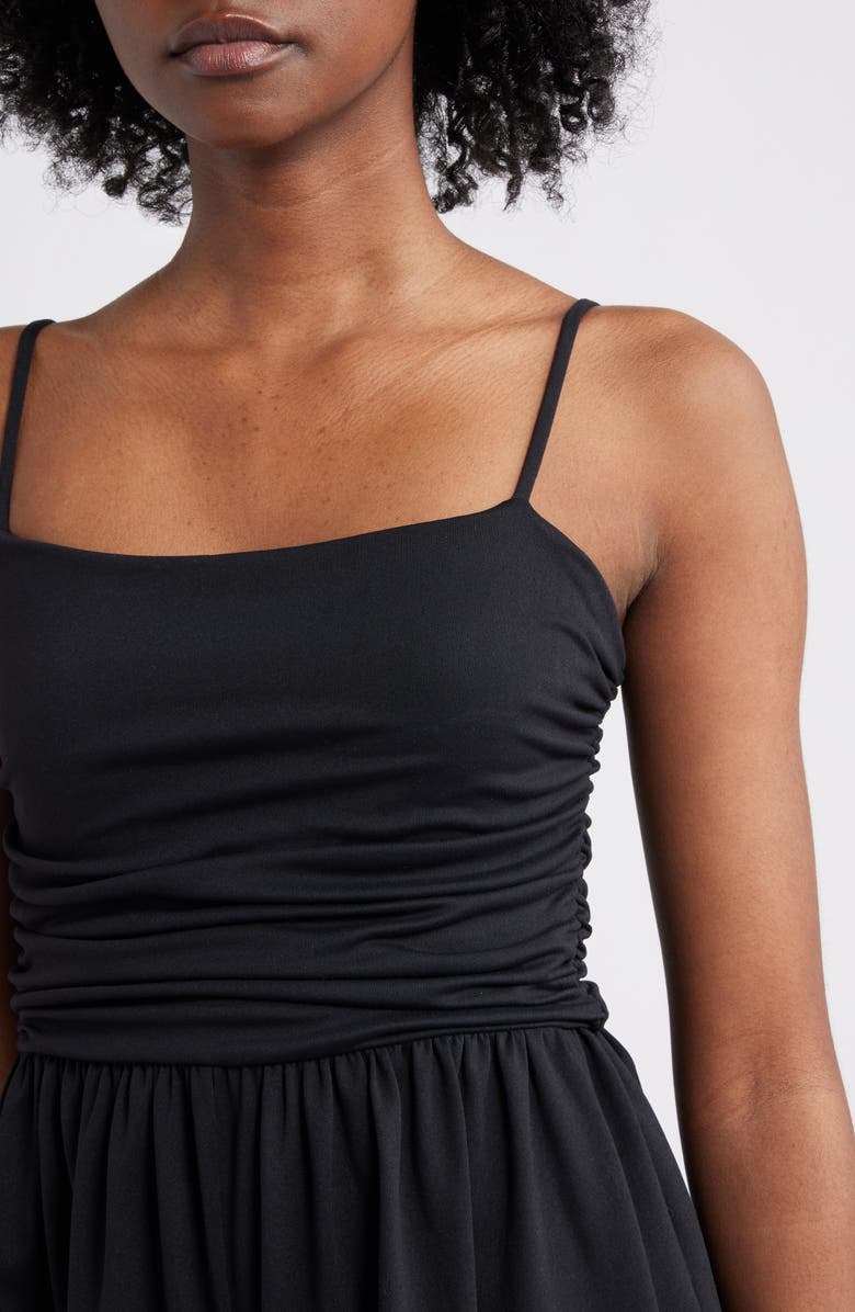 Susana Monaco Ruched Sleeveless Romper, Alternate, color, Black