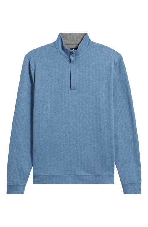 Johnnie-o Rubin Herringbone Quarter Zip In Blue