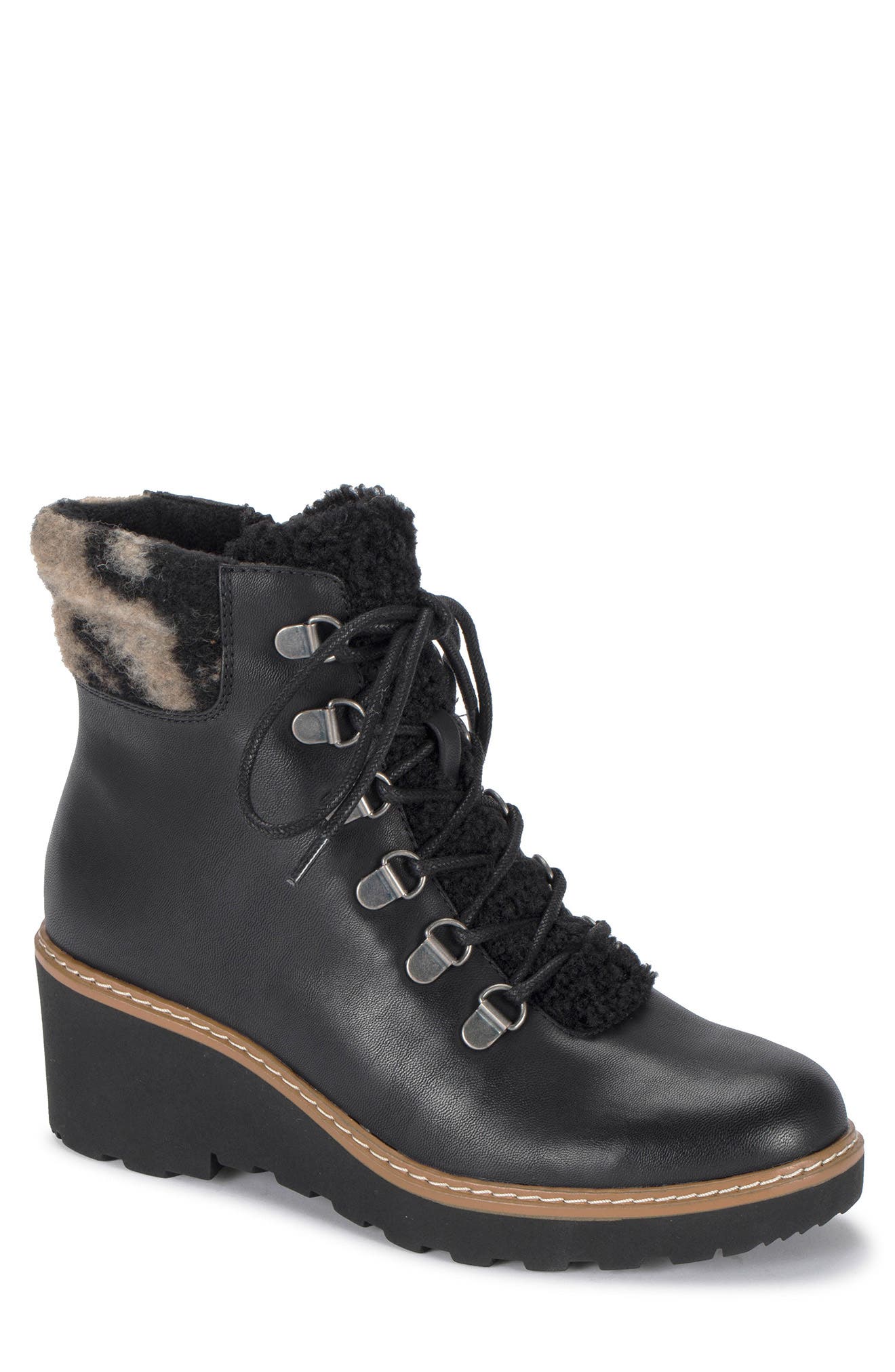 BARETRAPS Nasha Faux Shearling Lined Wedge Hiking Boot, Main, color, 