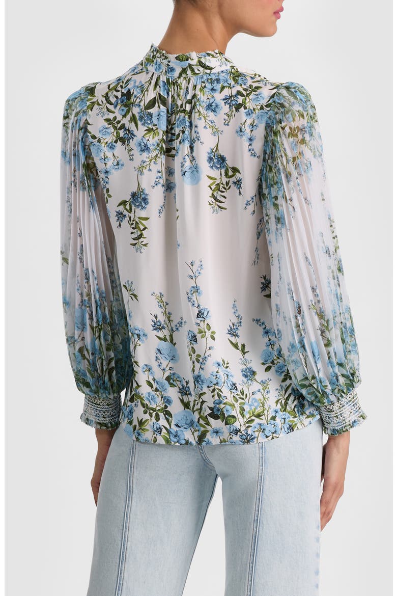 Ilan Floral Pleated Sleeve Button-Up Shirt, Alternate, color, FRESH AIR CAROLINA BLUE