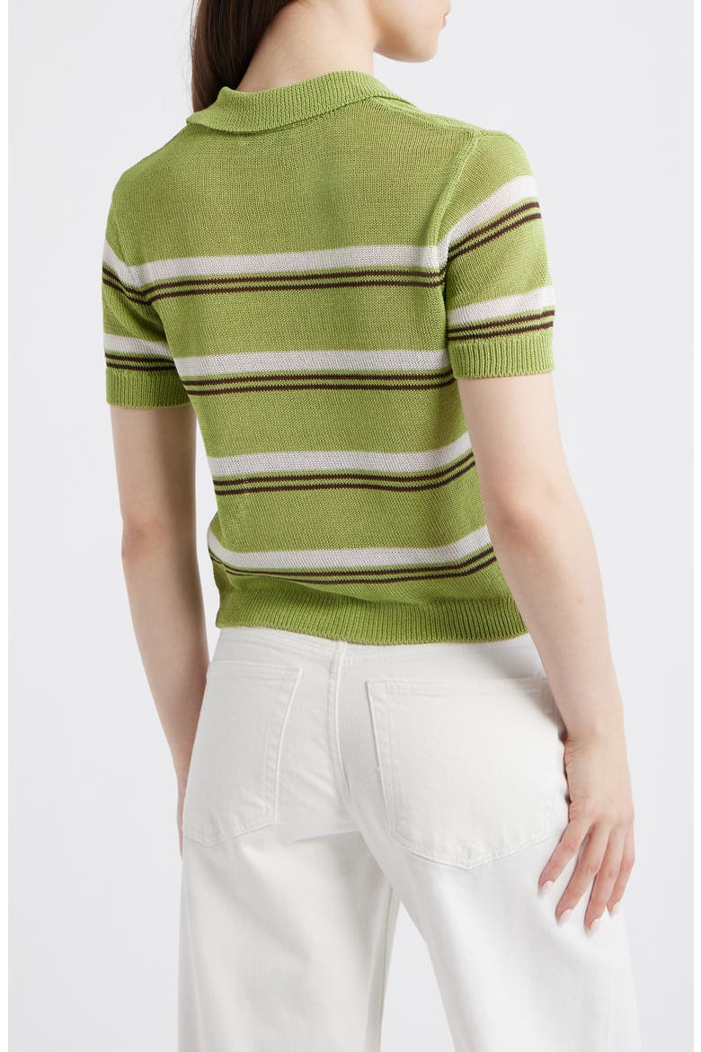 Stripe Jersey Polo Sweater, Alternate, color, GREEN