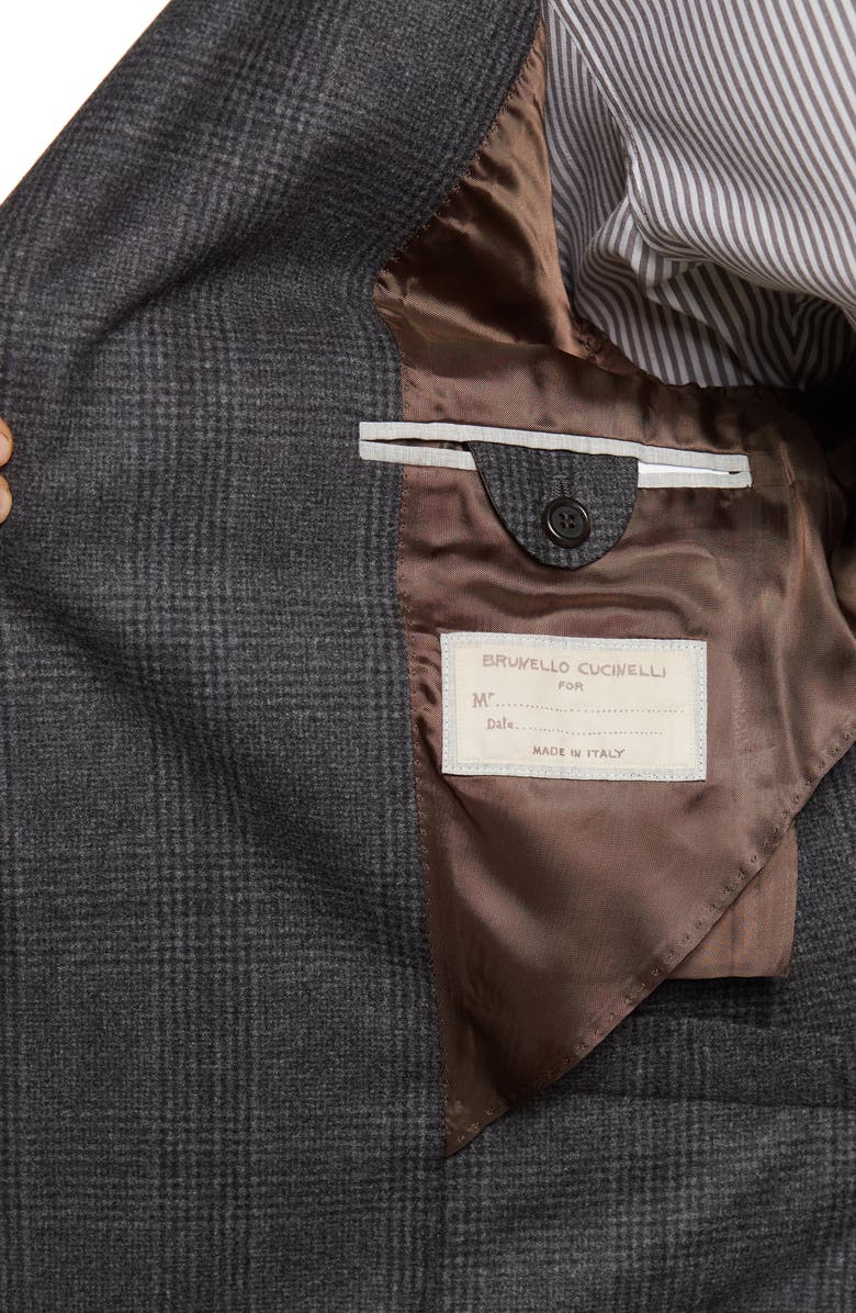 Brunello Cucinelli Plaid Print Two Button Notch Lapel Wool Blend Sport Coat, Alternate, color,