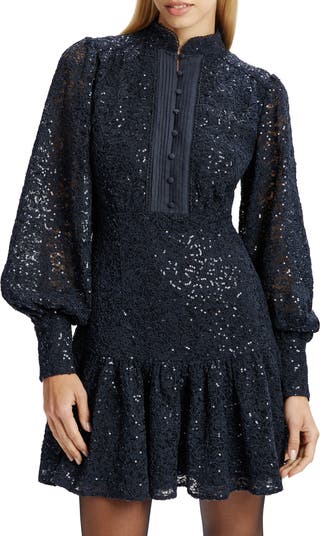 Remy Long Sleeve Lace & Sequin Minidress