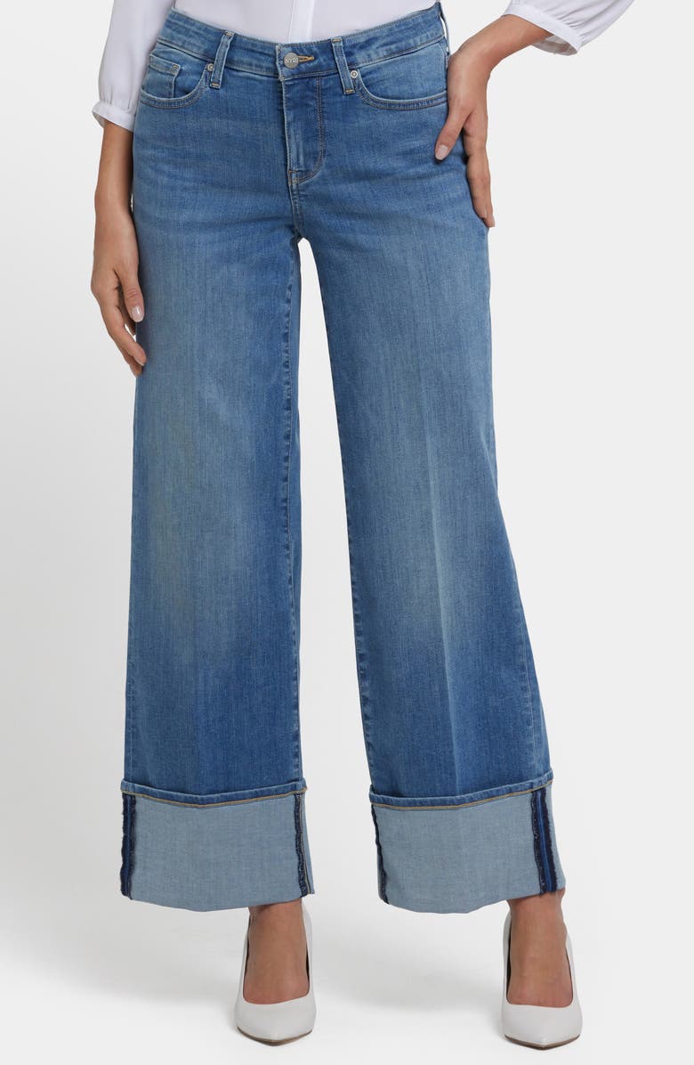 NYDJ Teresa Cuffed Wide Leg Jeans, Main, color, 