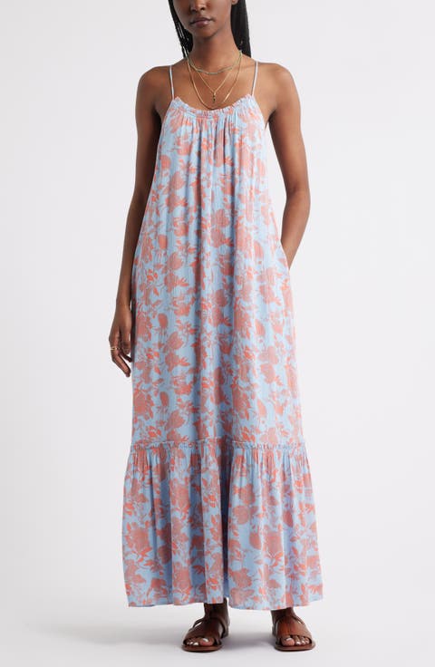 Floral Ruffle Hem Maxi Sundress
