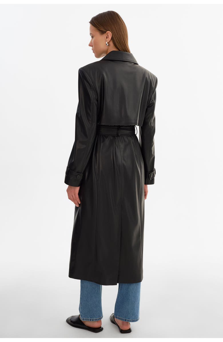 LAMARQUE Iolanthe | Faux Leather Trench Coat, Alternate, color, Black