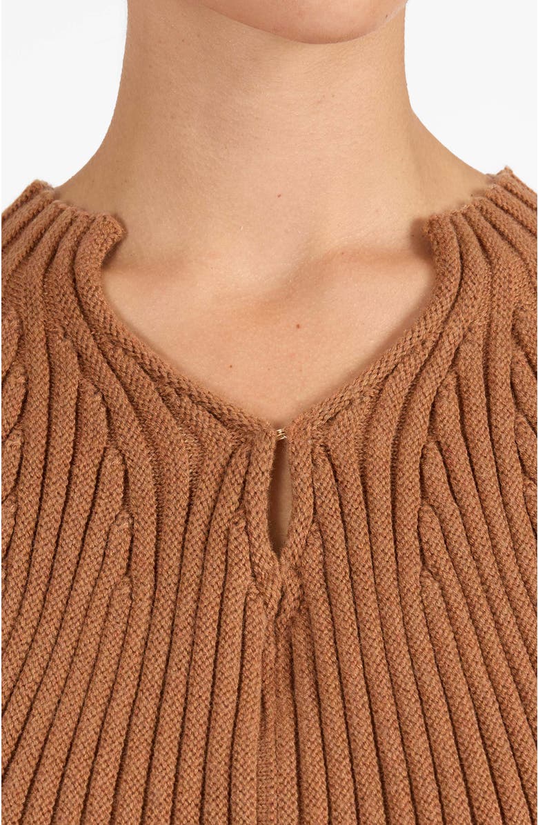 Santorelli Johanna Mix Media Cap Sleeve Midi Dress, Alternate, color, Auburn