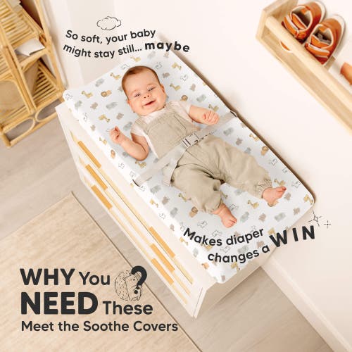Keababies 2-pack Soothe Changing Pad Covers In White