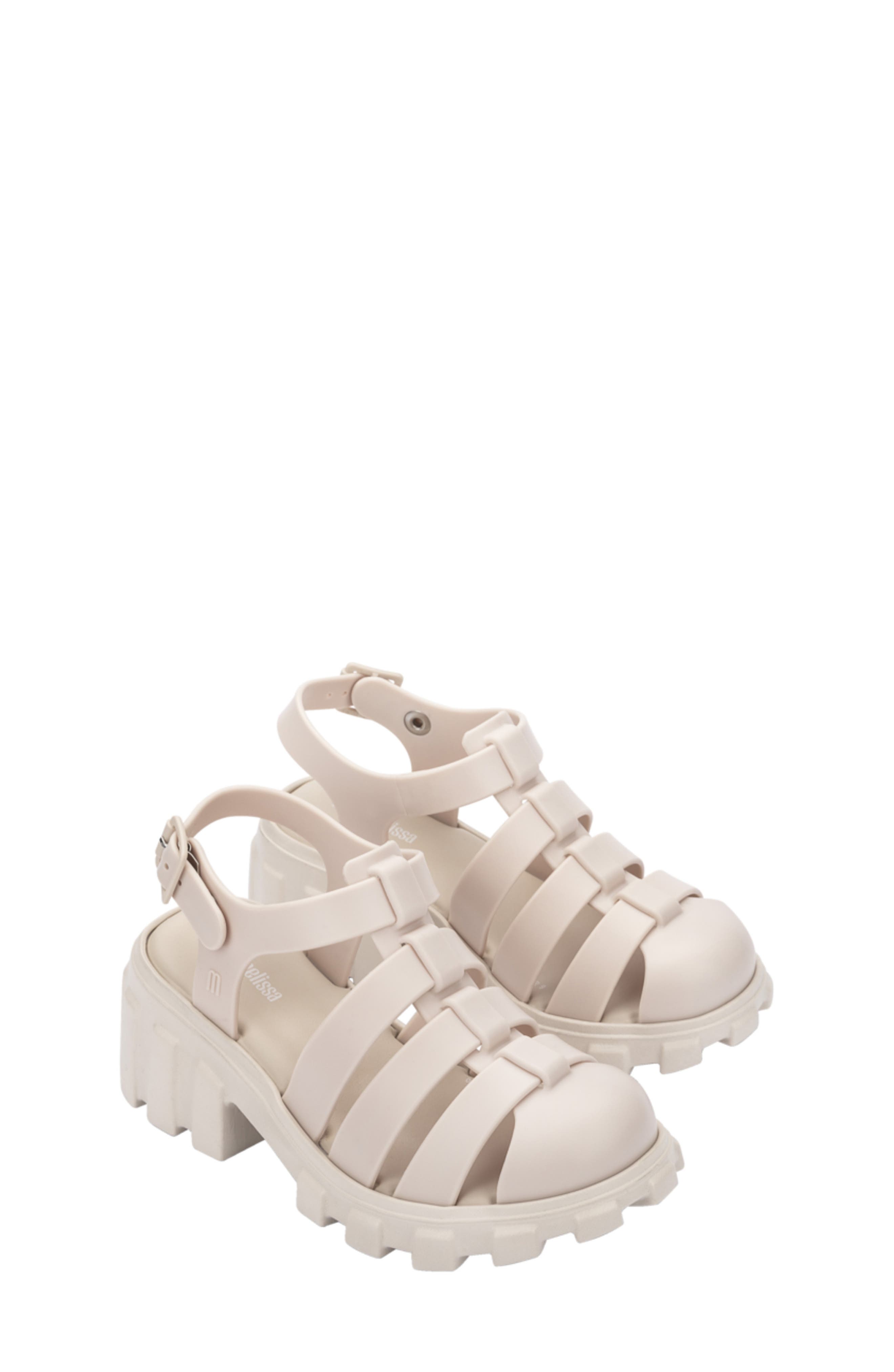 Mini Melissa Kids' Megan Platform Fisherman Sandal, Main, color, Beige