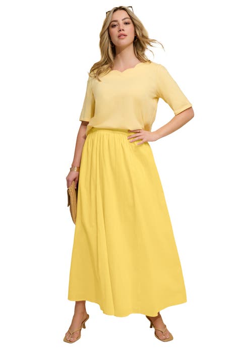 Plus Size Cotton Pull On Maxi Skirt